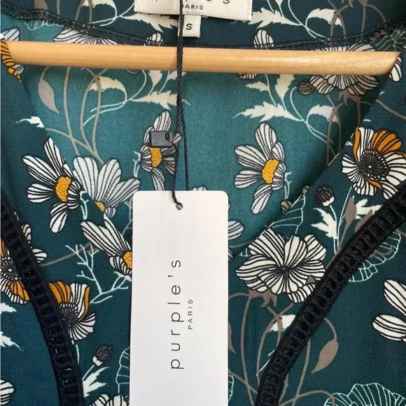 Aris Teal Floral Dress - Picture 4 of 6